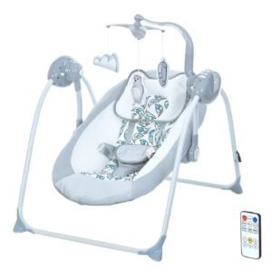 Дитячий шезлонг-гойдалка TEDDY ME 1075 Gray Mint Feathes