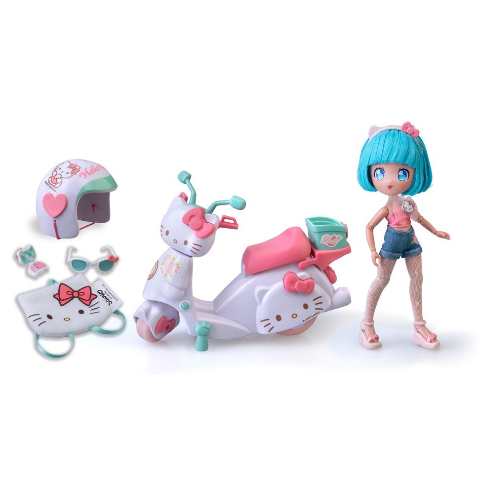Дитяча лялька "Красуня Пінк на скутері" 4SF Manga Dolls HKTF3000 серії "Hello Kitty" - Зображення 4