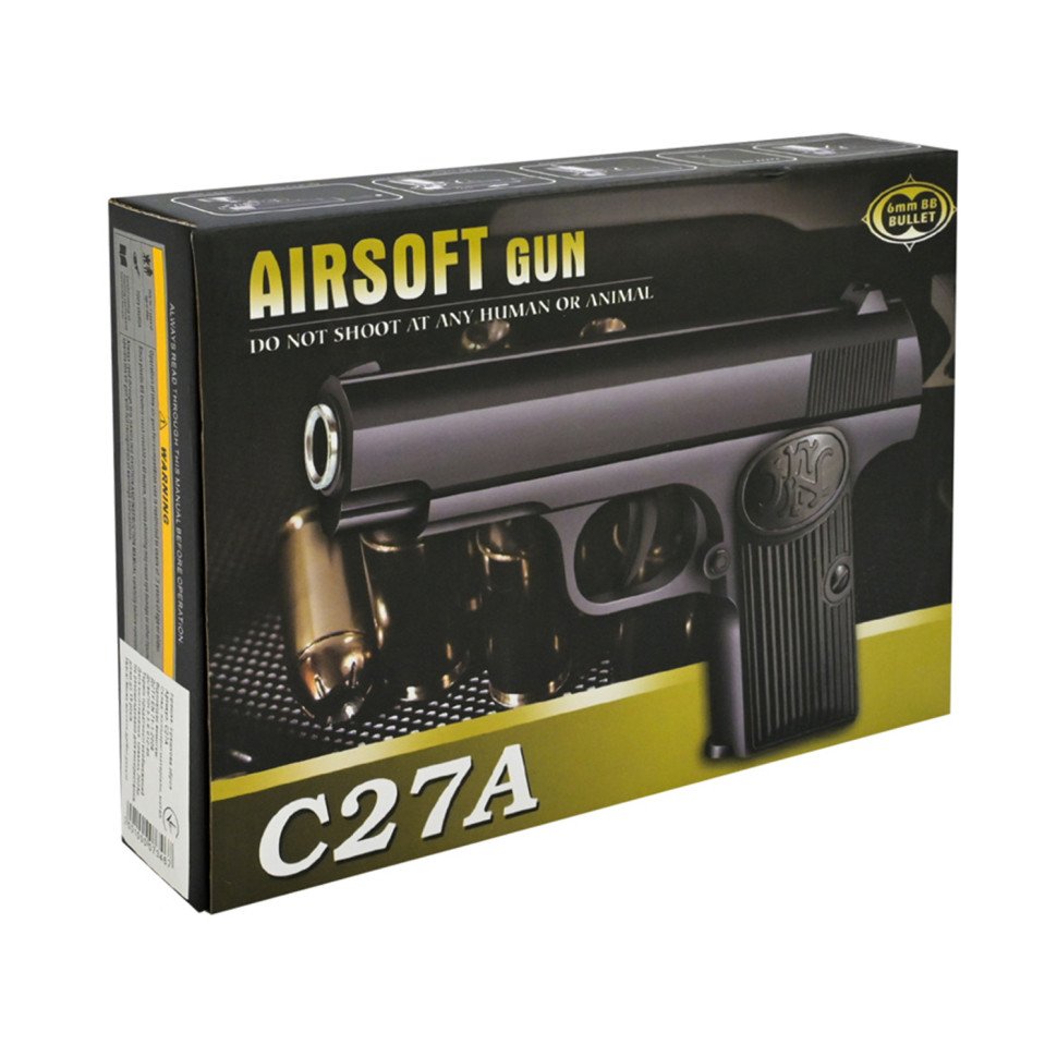 Дитячий ігровий Пістолет C27A метал/пластик, стріляє кульками 6 мм - Зображення 2