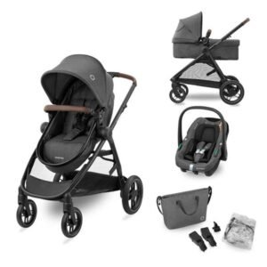 Універсальна коляска 3 в 1 Maxi-Cosi Zelia S Trio з автокріслом CabrioFix S i-Size та сумкою темно-сірий (1996551110)