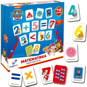 Дитячий набір магнітів Щенячий патруль "Математика" Magdum ML4034-11