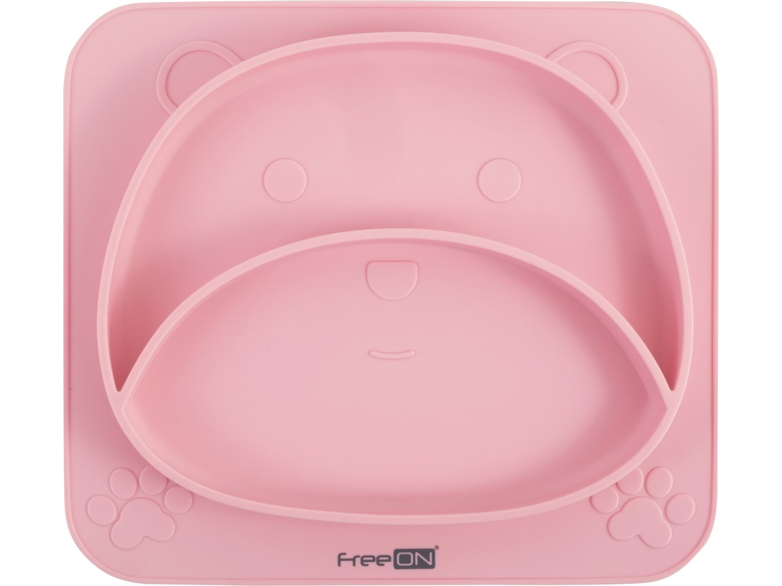 Силіконова тарілка дитяча FreeON Bear, pink