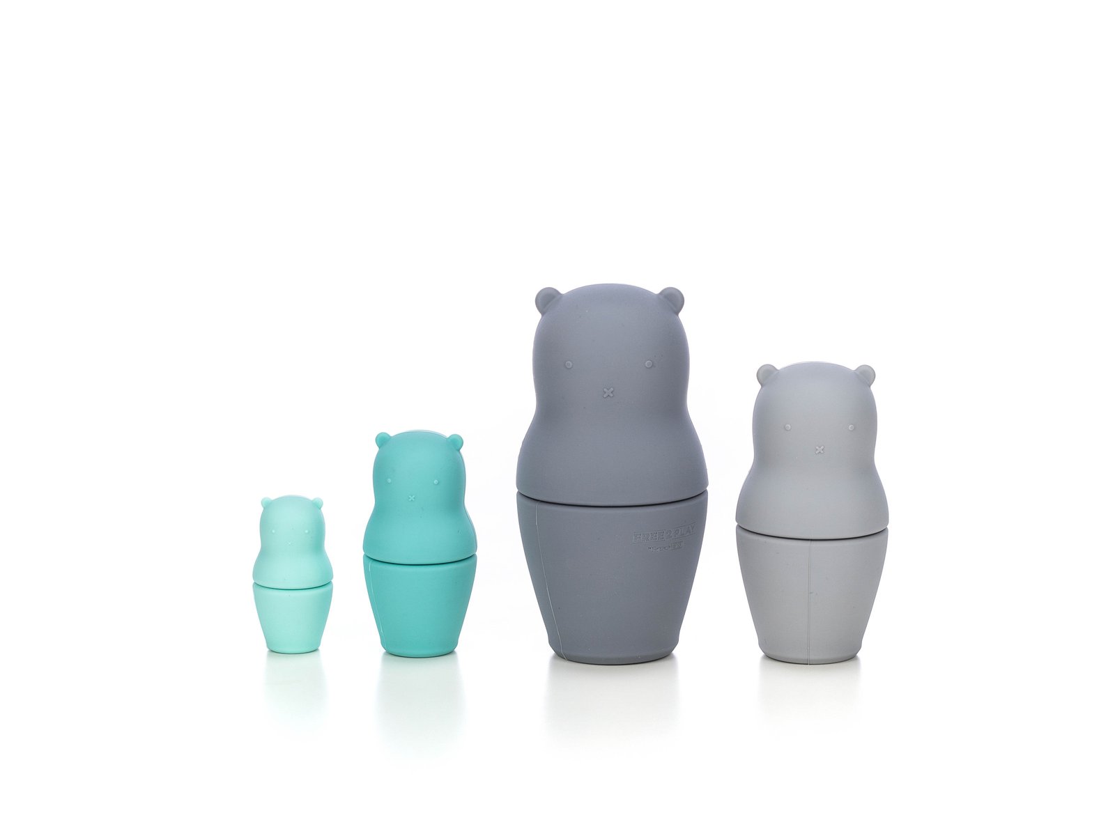 Силіконовий сортер FreeON ведмедики, grey - mint - Зображення 2