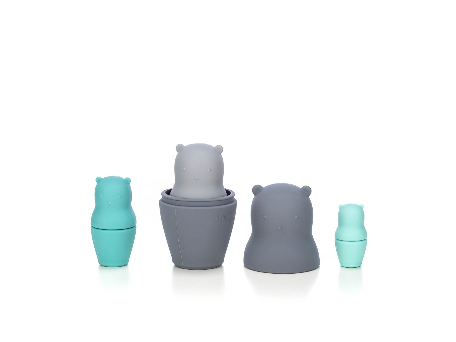 Силіконовий сортер FreeON ведмедики, grey - mint - Зображення 3