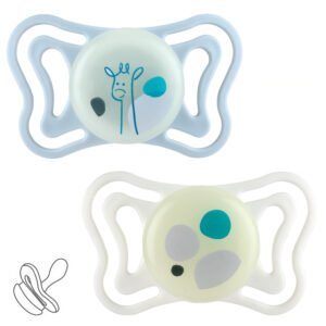 Пустушка Chicco PhysioForma Light, силікон, 2-6 міс., 2 шт., люмінесцентна