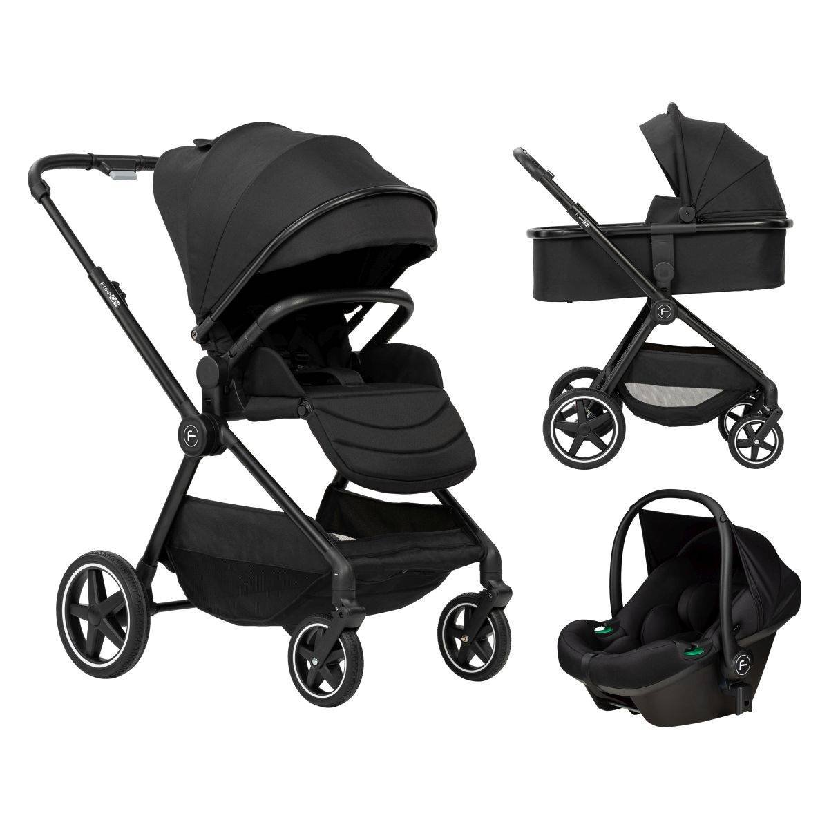 Коляска для дитини універсальна 3 в 1 FreeON Zack, black - Зображення 2