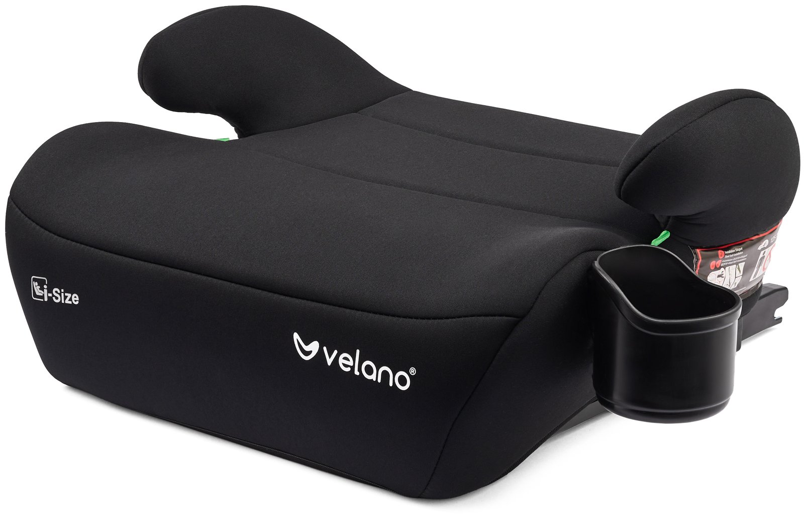 Бустер VELANO Primo i-Size 125–150 см, ISOFIX + підстаканник, black