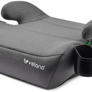 Бустер VELANO Primo i-Size 125–150 см, ISOFIX + підстаканник, grey
